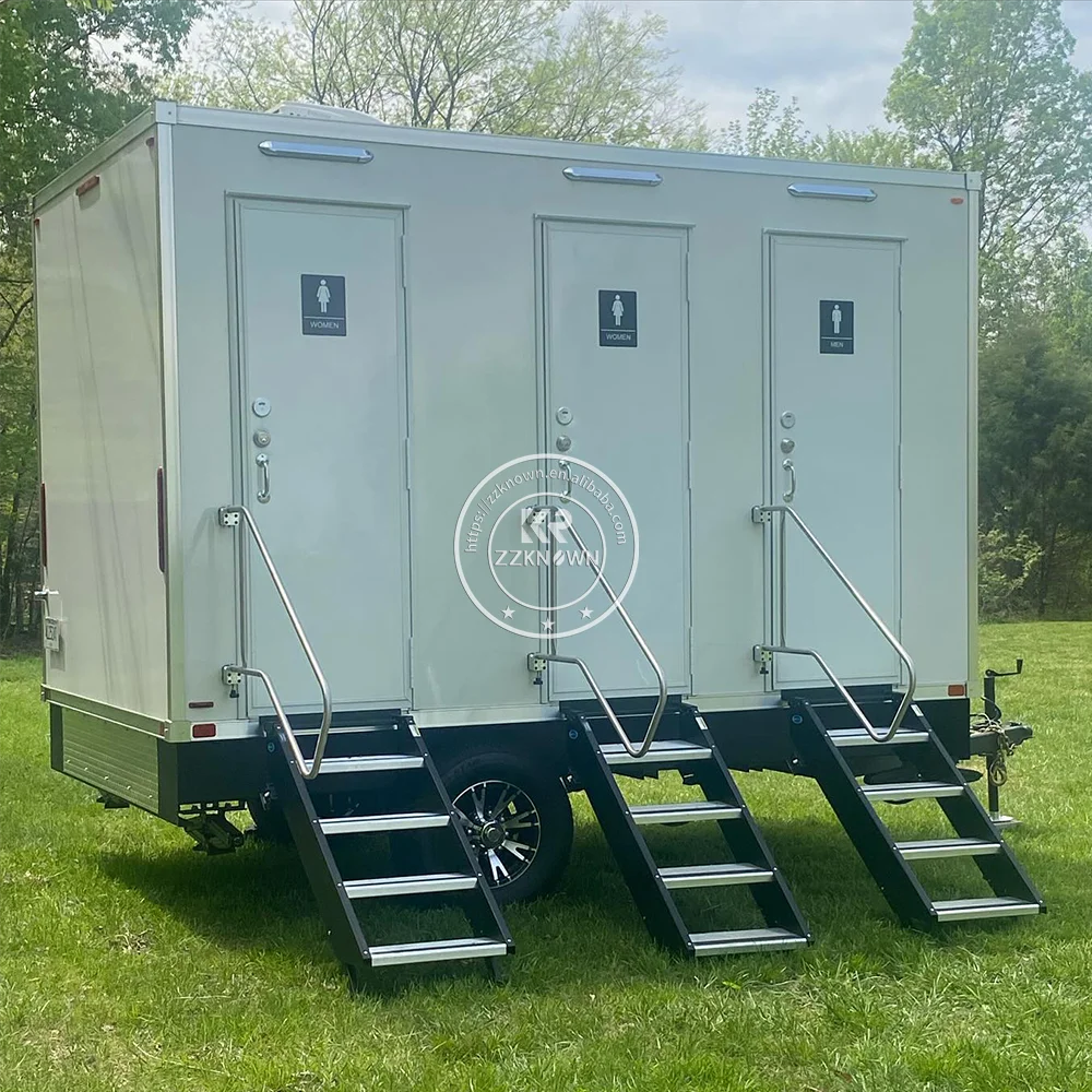 Custom Mobile Luxury Mobile Toilet Outdoor Portable Restroom Toilet Bathroom Trailer Portable Restroom Trailer