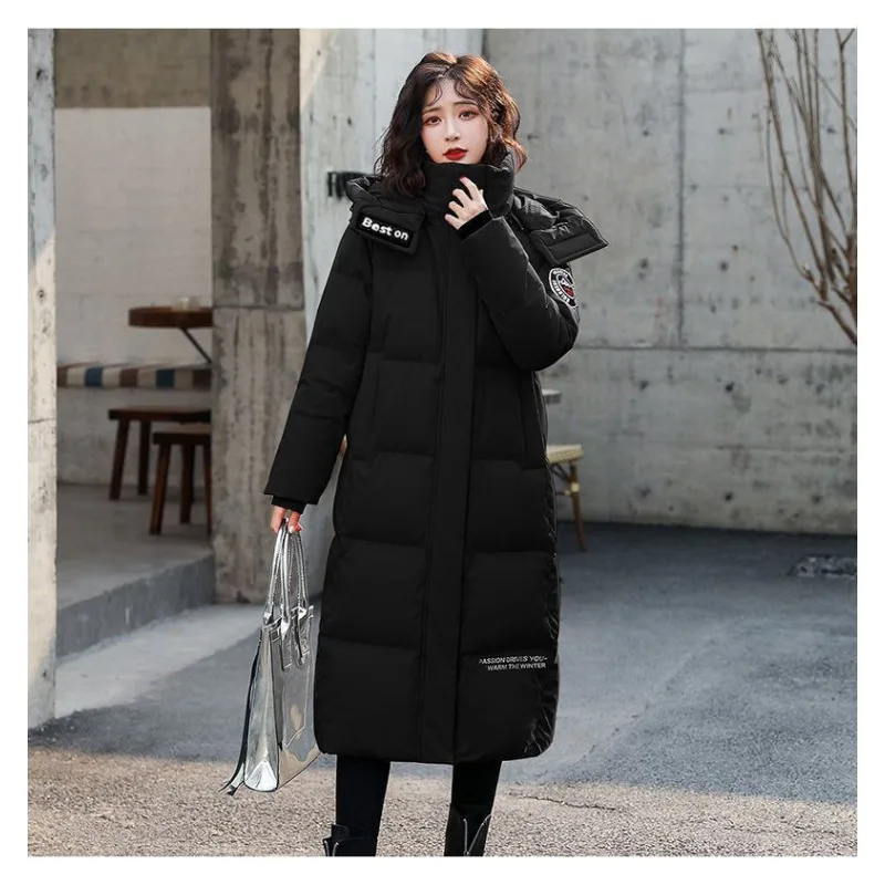 Winter Long Down Jacket Women Warm White Duck Down Coat Hooded Coldproof Super Heat Windproof Outerwear Snowsuit Long Sleeve New