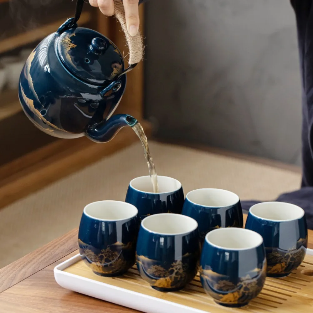 

2pcs Teaware Japanese-style Ceramic Teacup Retro with Glaze Simple Master Mug Smooth Surface 180ml Kung Fu Tea Cup Office