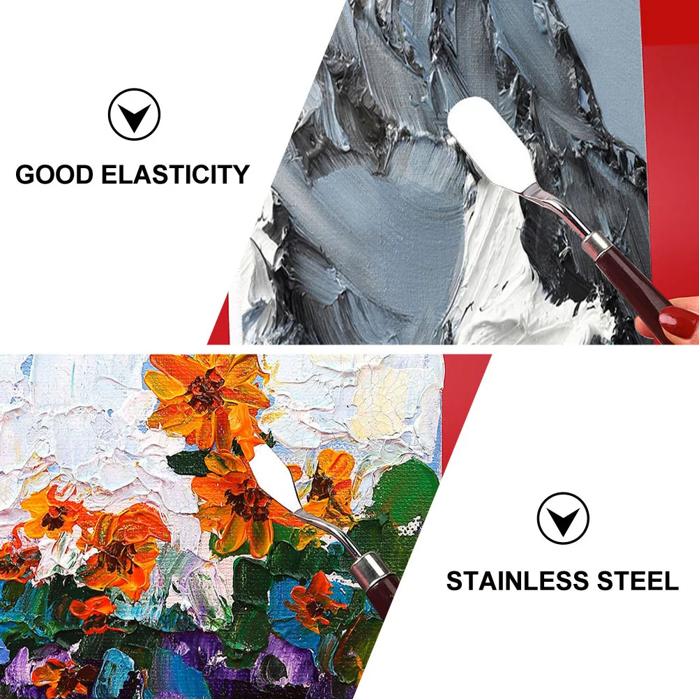 

5 pcs Oil Painting Spatula Stainless Steel Paint Scraper Color Mixing Tool For 3D Printer Models Removal Pigment Scraper