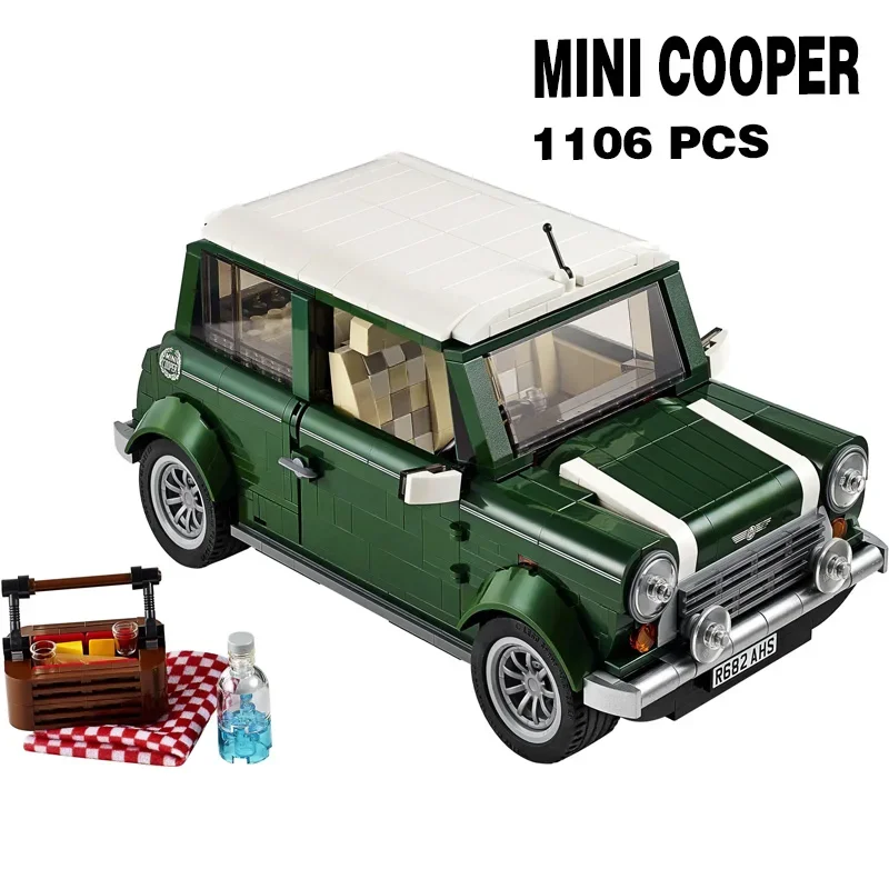 MOC MINI Classic Green CAR Model Building Blocks Bricks Automobile Vehicle Birthday Christmas Toys Gift Compatible 10242