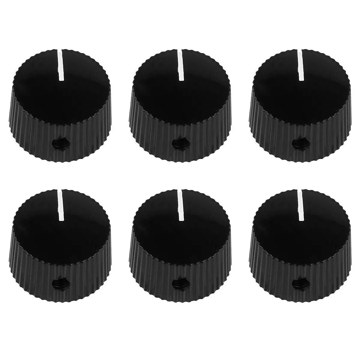 

6 Pcs Electric Guitar Knobs Round Black Tone Volume Control Durable Plastic Bass Effects Amplifiers Speakers Accessories