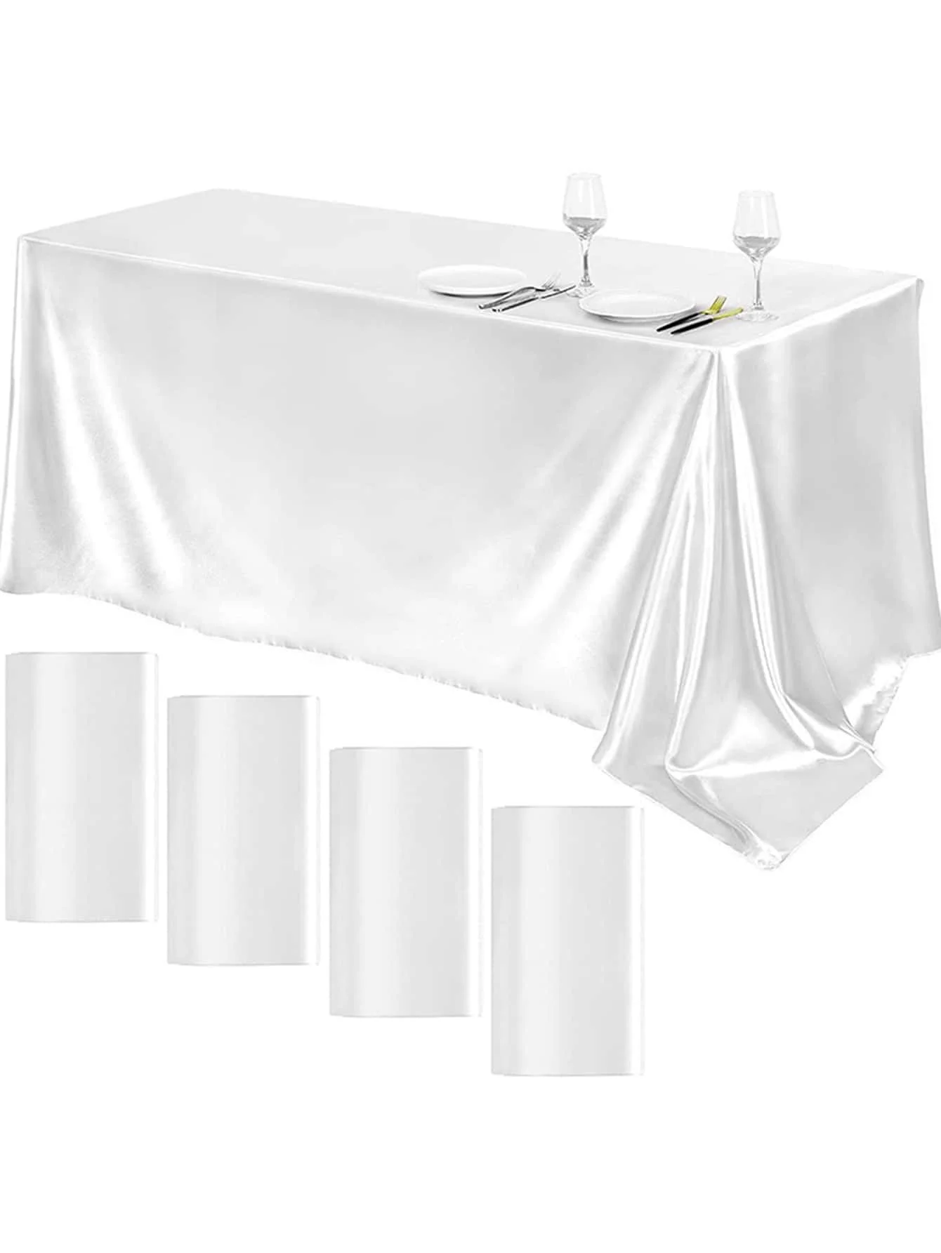 Einfarbige Satin Tischdecke Tischdecke Tischdecke Overlay für Geburtstag Hochzeit Bankett Restaurant Festival Party Versorgung