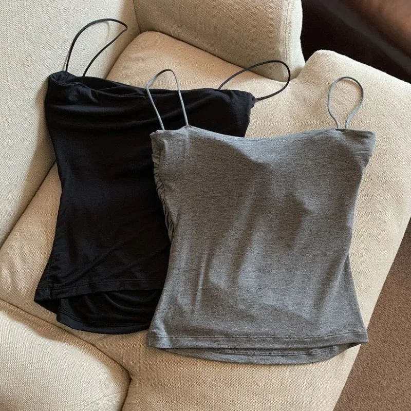 Summer Camis Tank Tops Women Thin Strap Bra Tanks For Woman Solid Color Casual Korean Style Female Top