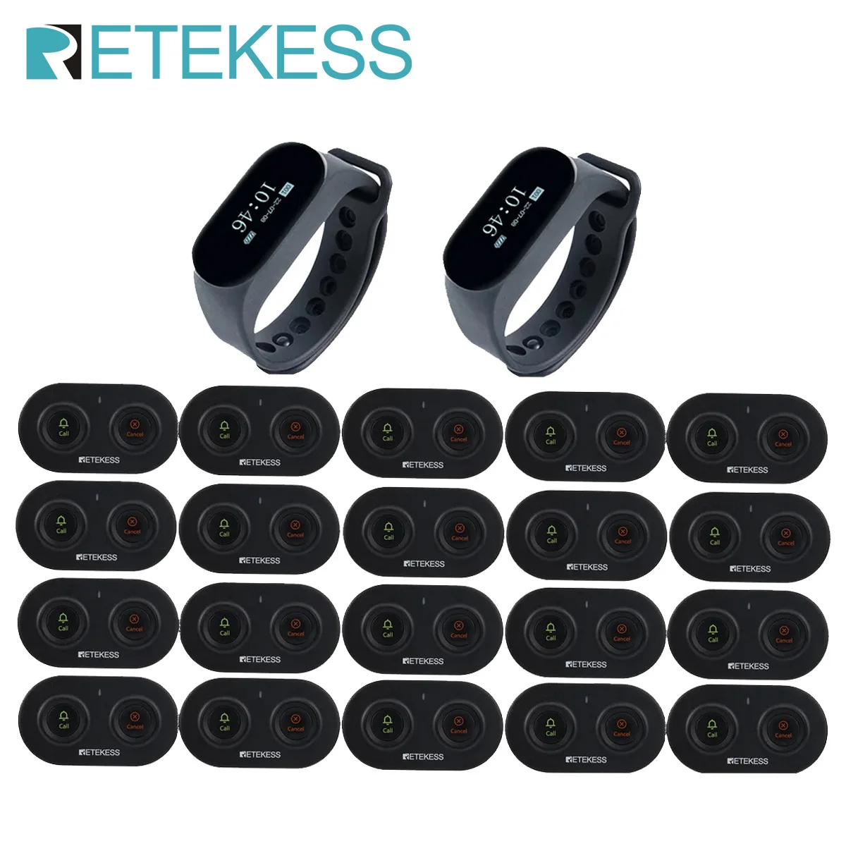 Retekess Hookah Wireless Waiter Calling System Pager For Restaurant 2 TD112 Waterproof Watch 20 TD036 Call Buttons For Cafe Bar