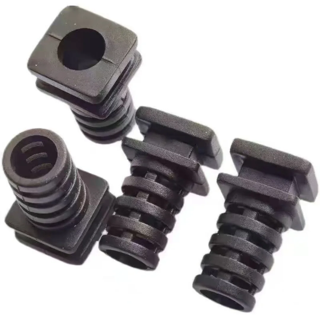 20pcs Rubber Square Strain Relief Cord Boot Cable Sleeve Hose Protector for Power Tool Black White