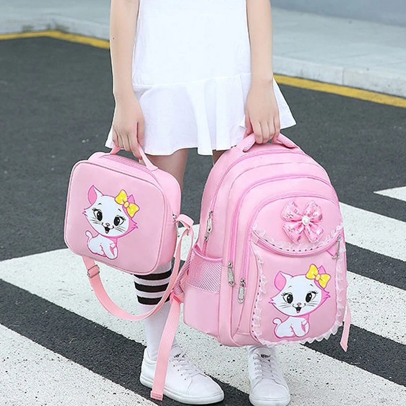 

Cute Pink School Backpack For Girl Student Teenagers School Bag Set Children Backpack With Pencil Case