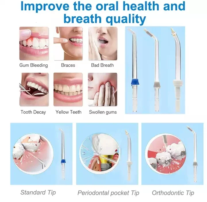 High Quality Advanced Ozone Water Flosser Dental Oral Irrigator Teeth Cleaner Tooth Care Clean With 7 Tips For Family - Image 5