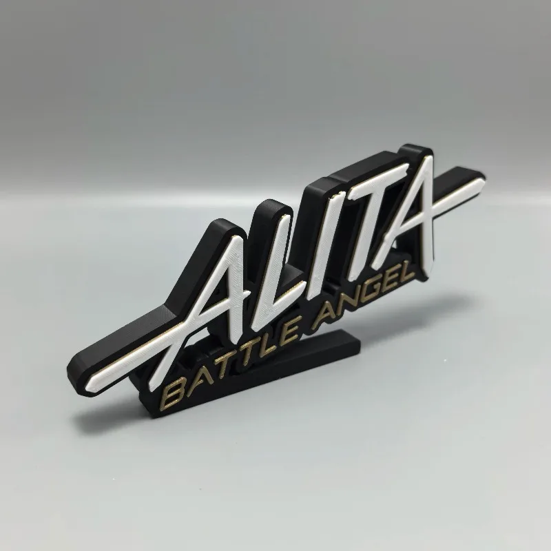 Suitable for The Game Alita: Battle Angel Peripheral 3D Font Logo Standing Sign Cosplay Character Exhibition Model Ornament Toy