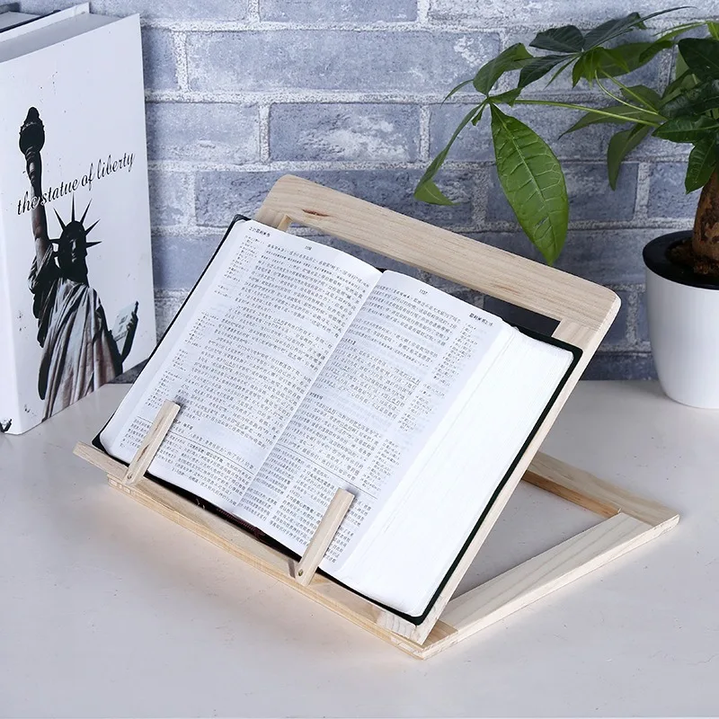 Adjustable Height Wood Book Stand Reading Book Holder Foldable Cookbook Holder for Textbook Receipe Music Study Paintings Tablet