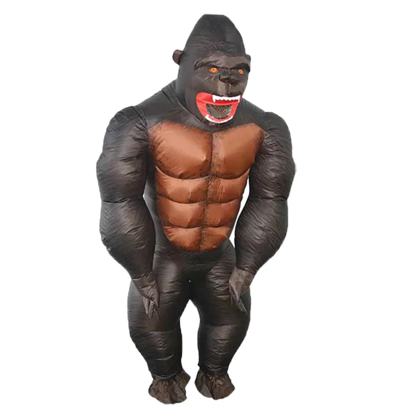 Adult's Hilarious Gorilla Inflatable Costume Kong Inflatable Cosplay Costume Halloween Carnival Funny Party Suit Kids Men Women