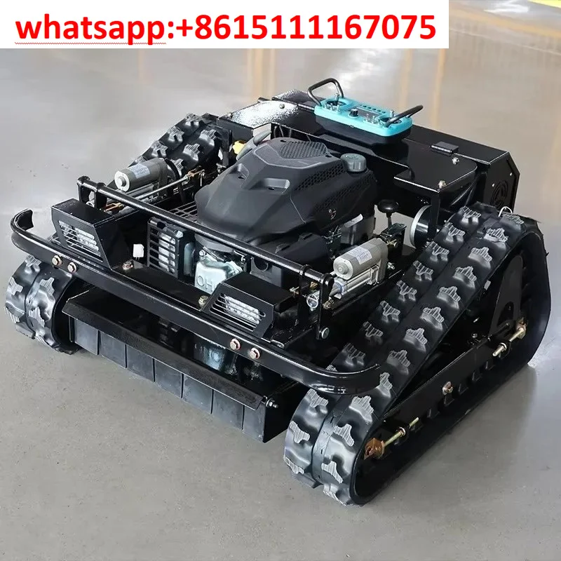All Terrain Remote Control Crawler Lawn Mower 600mm 24V Smart Mini Automatic Grass Cutter