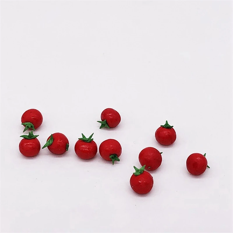 10Pcs Clay 1:12 Scale Dollhouse Fruit Food Vegetables Dollhouse Miniature Tomato Dollhouse For Doll Kitchen Toys