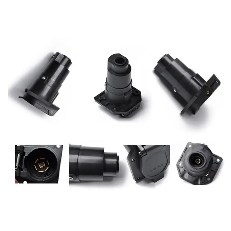 HOT-7 Pin RV Blade Trailer Socket Trailer Wiring Harness Connector Heavy Duty 7 Way Vehicle Side Trailer Socket For Trailer,7 Pi