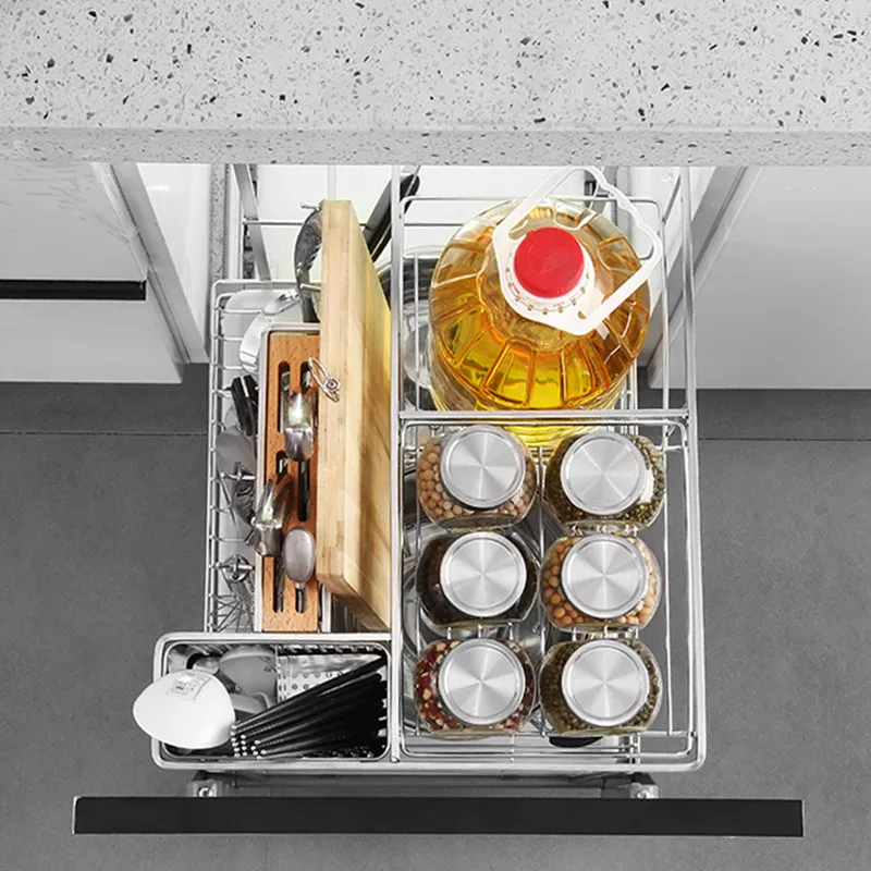 38 35 depth cabinet, seasoning basket, seasoning rack, kitchen 304 stainless steel drawer damping track