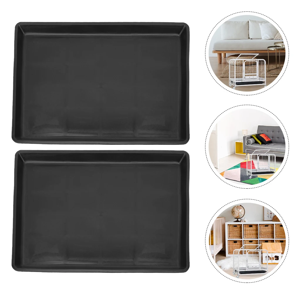 

2 Pcs Tray Pet Kennel Dog Cage Poop Trays Pad Holder Potty Replace Pee for Dogs