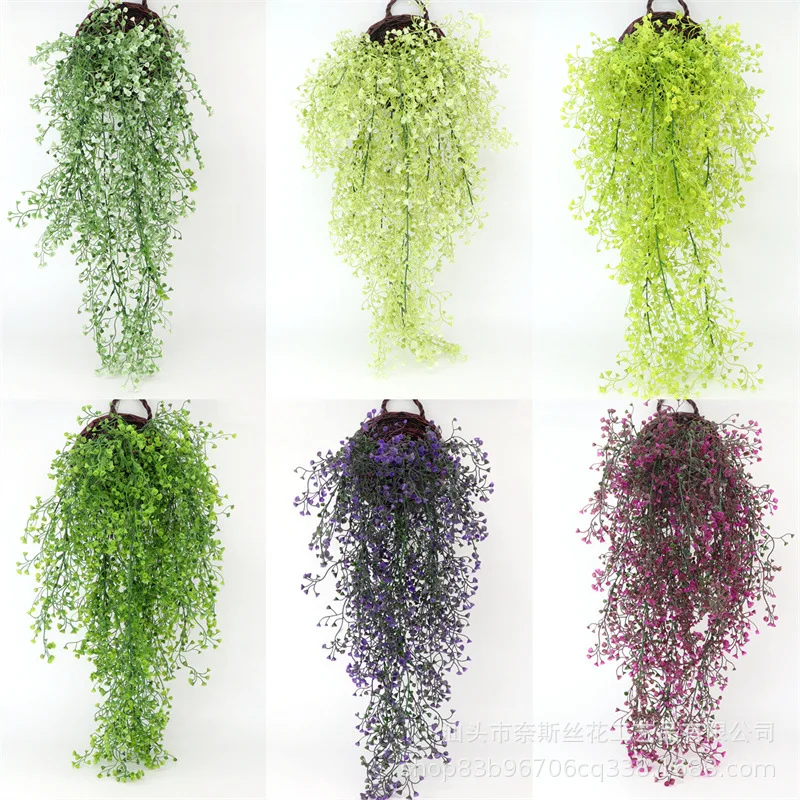 80Cm Golden Bell Willow Wall Hanging Flower Vine Hanging Artificial Plant Wedding Home Bar Interior Decoration Wall Hanging