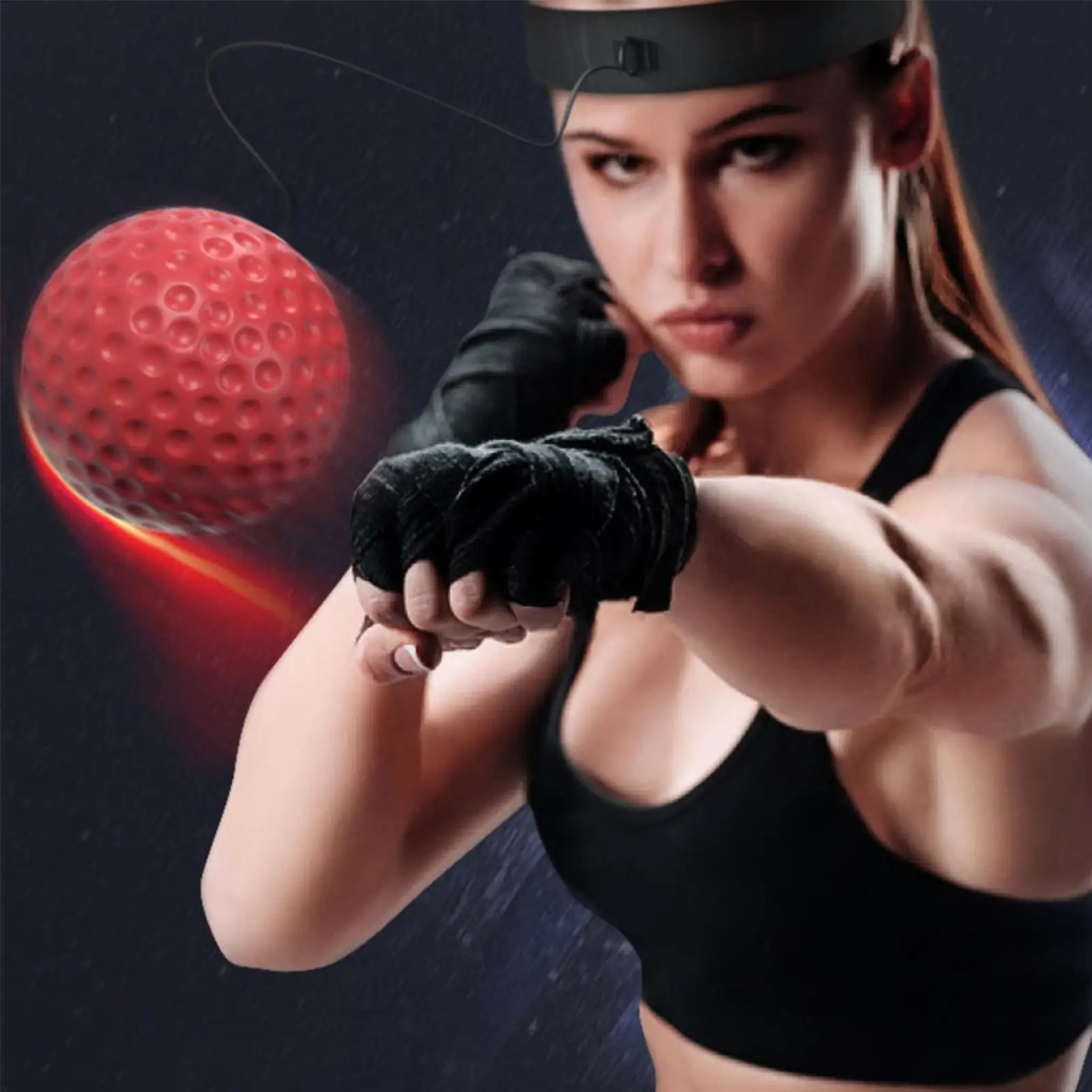

Punching Ball Headband Boxing Equipment Hand-Eye Coordination Training Punching Ball with Adjustable Headband for Kids Teens Men