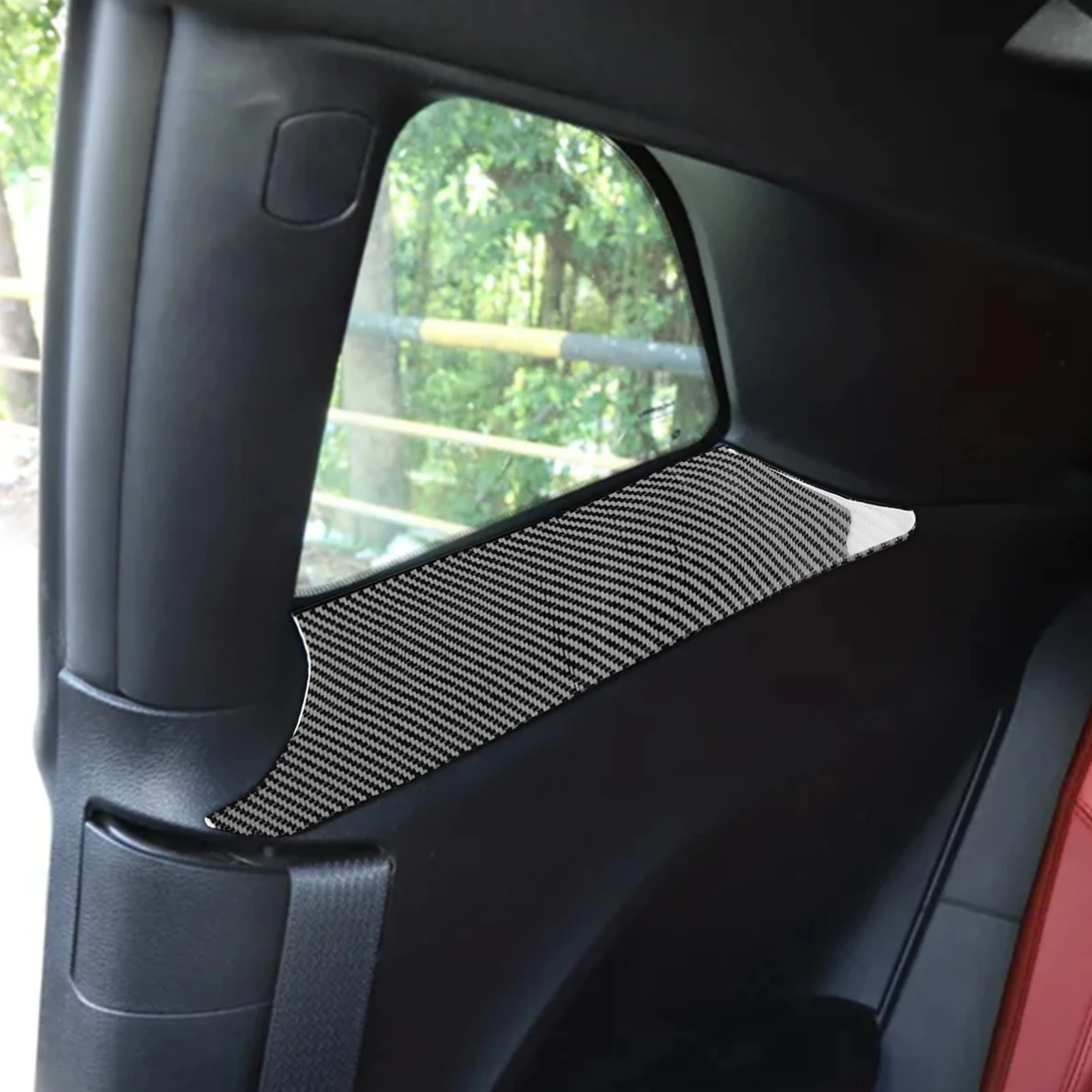 For Dodge Challenger 2015-2022 Real Carbon Fiber Rear Window Panel Decorative Cover Car Interior Decoration Accessories Sticker