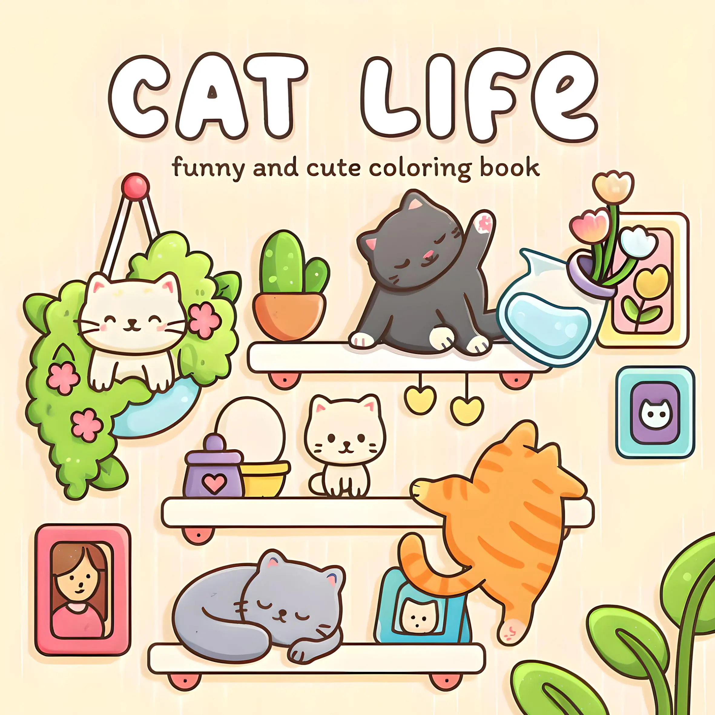 كتاب تلوين أنماط جريء وسهل من CAT LIFE للبالغين، كتاب رسم لطيف، هدية مثالية للحفلات وأعياد الميلاد