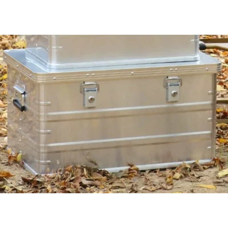 Large Waterproof Aluminum Storage Box With Lock Moistureproof Outdoor Camping Container Car Travel Storage Case