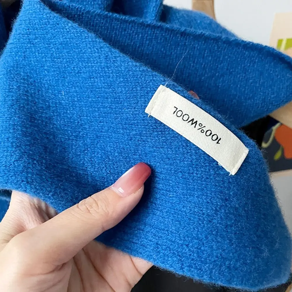 All-match Solid Color Wool Headscarf Triangular Bohemian Triangle Shawl Headband Ear Protectors Hijab Clothing Accessories