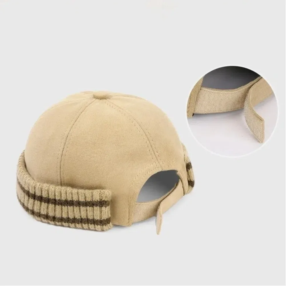 أزياء الدفء قبعة دلو Brimless بلون متماسكة قبعة اليابان على غرار قبعة قبعة الشتاء