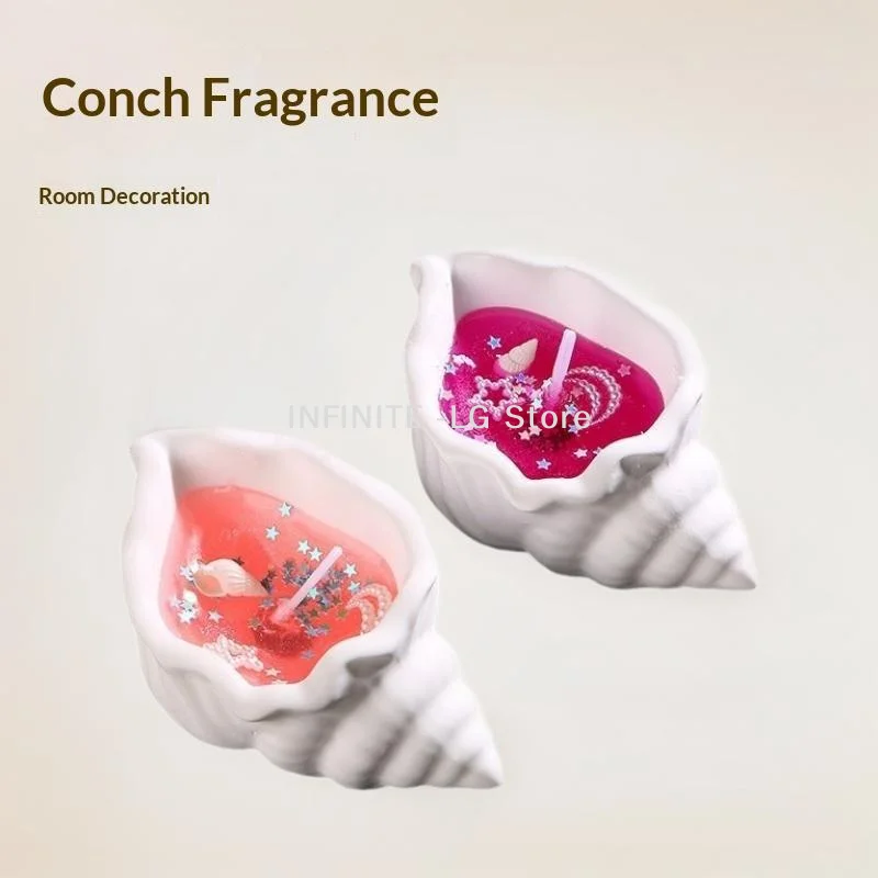 Ins Conch Shaped Scented Candle Soy Wax Aromatherapy Candle Smokeless Decorative Handmade Candle For Bedroom Wedding Gift