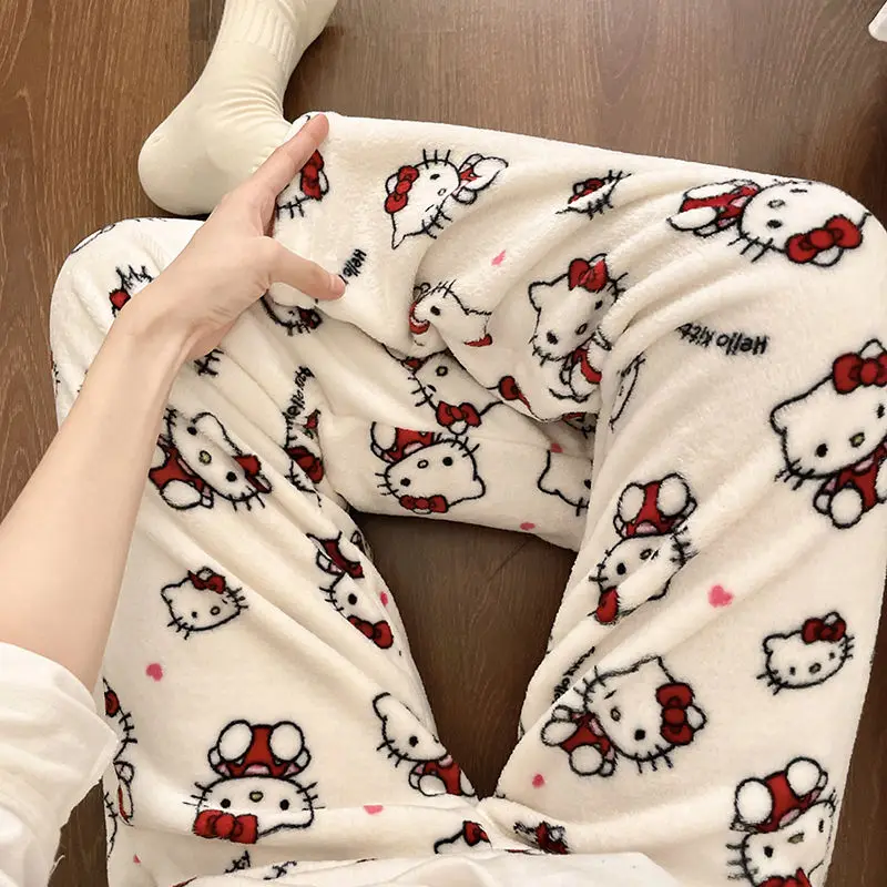 

Sanrios Kawaii Pajama Pants Hello Kittys Girl Pants Home Pants Casual Comfortable Trousers Sweet Hot Sell Gift for Girlfriend