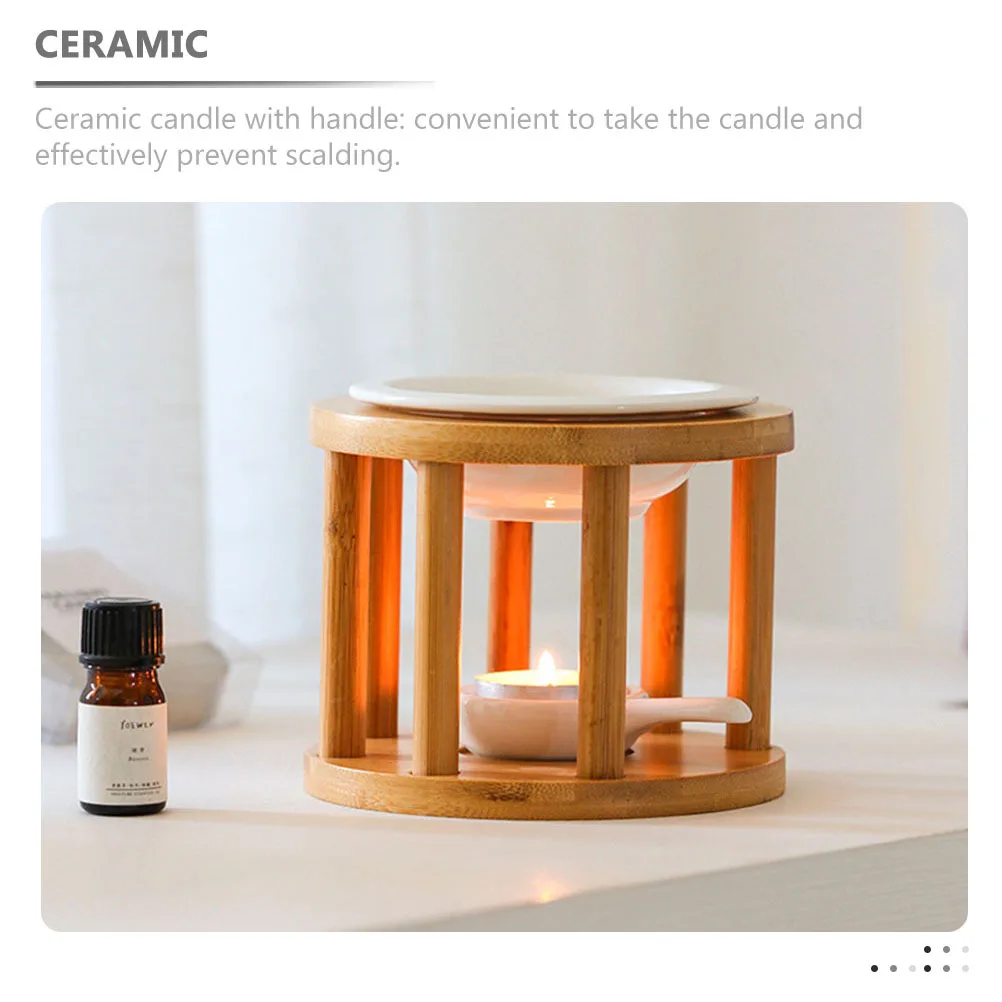 

Ceramic Bamboo Warmer Essential Oil Burner Vintage Style Tealight Wax Melt Aroma Diffuser Decoration Essential Oil Burner
