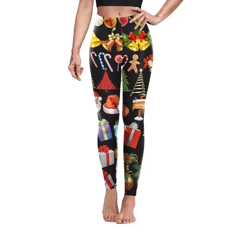 Merry Christmas Casual Leggings High Waist Skinny Leggins Fitness Legging Ladies Printed Workout Stretch Trousers Pants Leggins