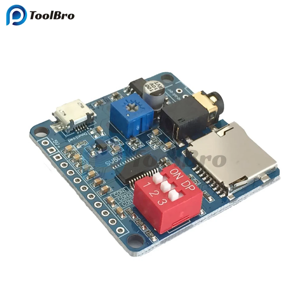 Voice Sound Playback Module MP3 Player UART I/O Trigger Class D Amplifier Board 5W 8M Storage DY-SV8F SD/TF Card for Arduino