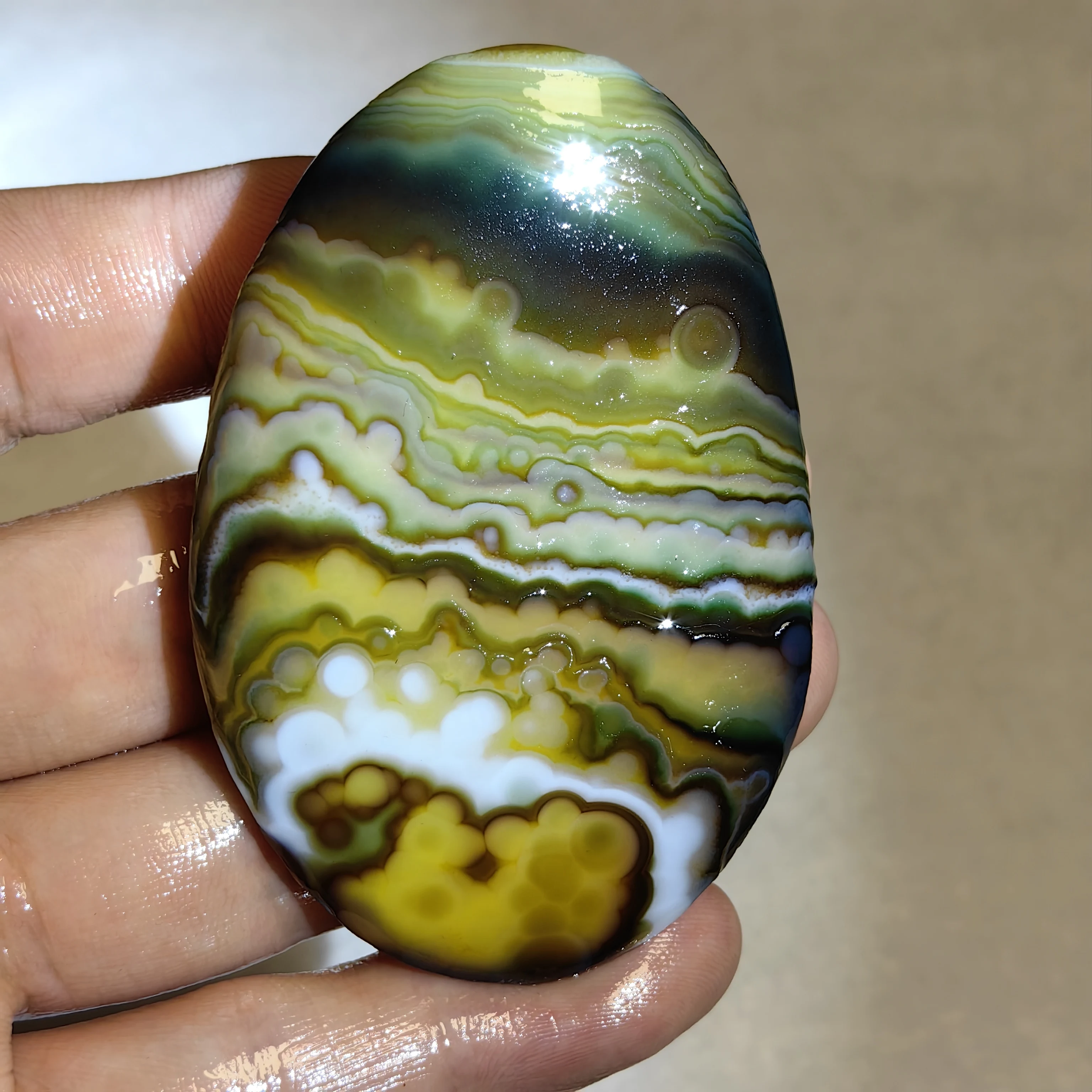 Pure Natural  Divine Eye Agate Treasure Bowl Rough Stone for Good Luck, Attract Wealth Reiki Meditation DIY Jewelry Decoration
