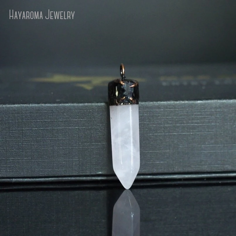 

10Pcs Antique Bronze Color Raw Ore Jewelry Handmade Vintage Crystal Pillar Hexagon Hexagonal Prisms Point Pendant PM48900