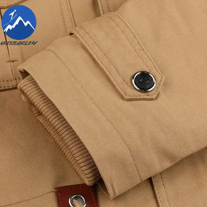 Men's Winter Jacket Hooded Casual Cotton Coat Retro Coat Men's Cotton Casual Fleece Long Jacket Men's Outdoor Tooling Coat