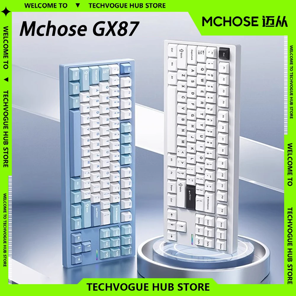 MCHOSE GX87 Mechanical Keyboards Wireless Tri-Mode Gasket Gaming Keyboard RGB Aluminium Alloy PBT Custom PC E-Sports Accessories