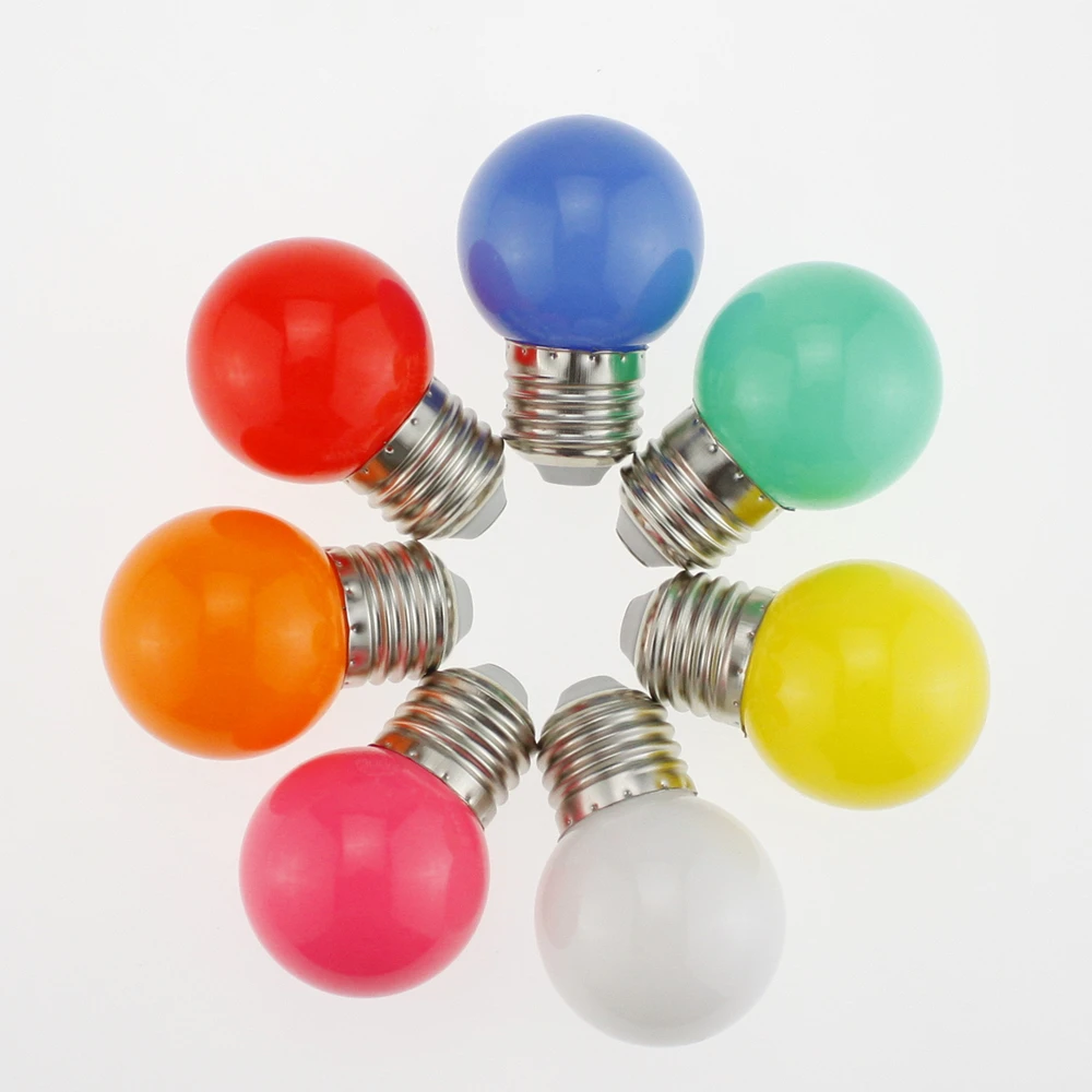 20PCS G45 E27 LED Light Bulb 1W 220V LED Colorful Light Chandelier Bulb Christmas Decor Holiday Lamp Esports Decorative Lighting image 2