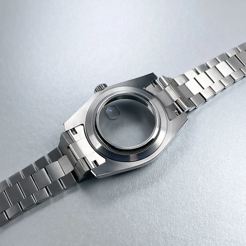 39 مللي متر NH35 حافظة DJ مزمر الحافة الياقوت الزجاج الرئيس سوار الفولاذ المقاوم للصدأ Seik Mod ل NH35 NH36 ساعة يد تعمل بالحركة