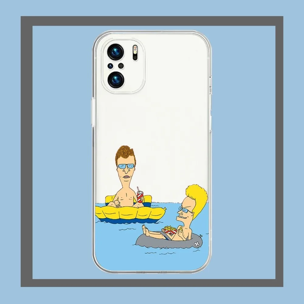 B-Beavis And Butthead Phone Case For Xiaomi 11 Redmi Note 11 5G 8T 9A 9 10T Note8Pro Note9 12SUltra Transparent Case