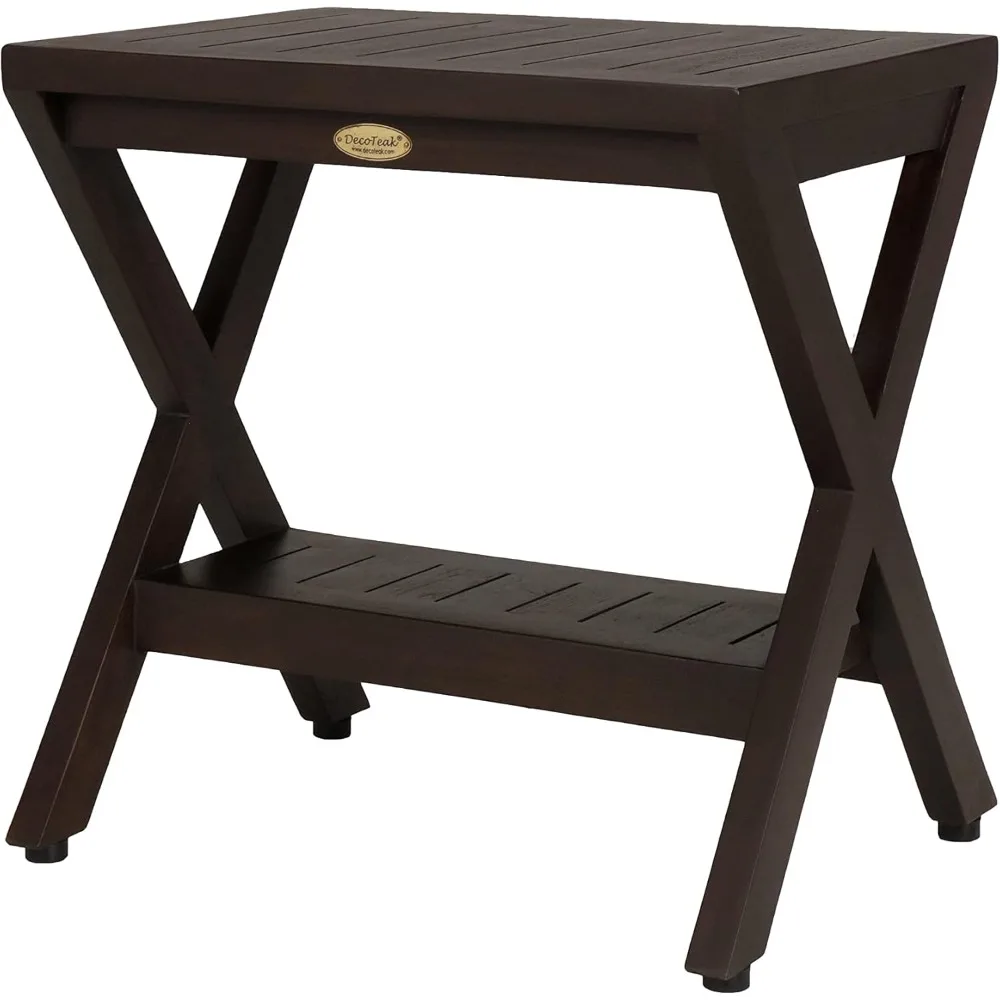 

Obliquity Waterproof Teak Wood Shower Bench Stool Seat Chair for Inside Shower Provides Safety, Storage, and Organizati