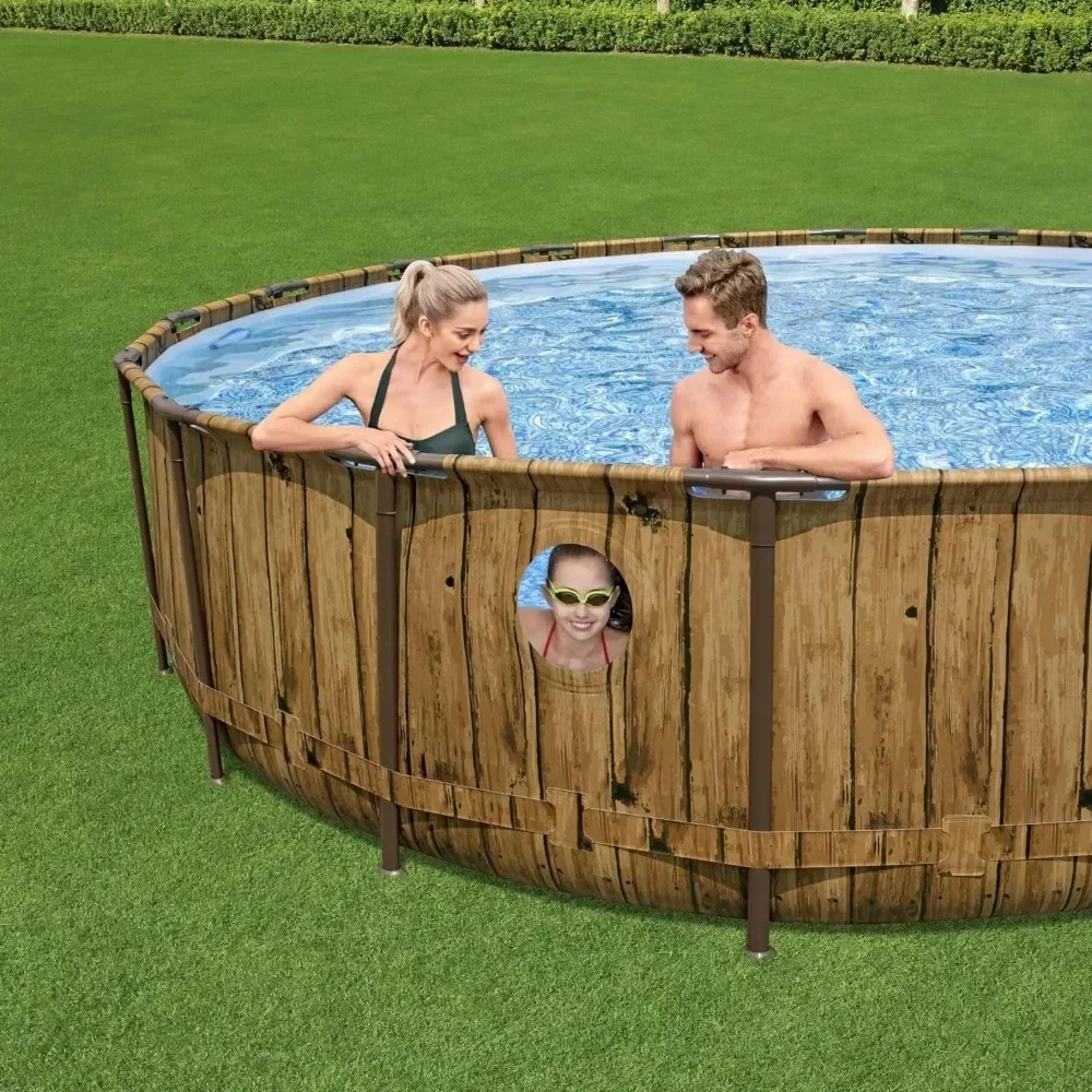 Round Ground Outdoor Swimming Pool Set 18' X 48