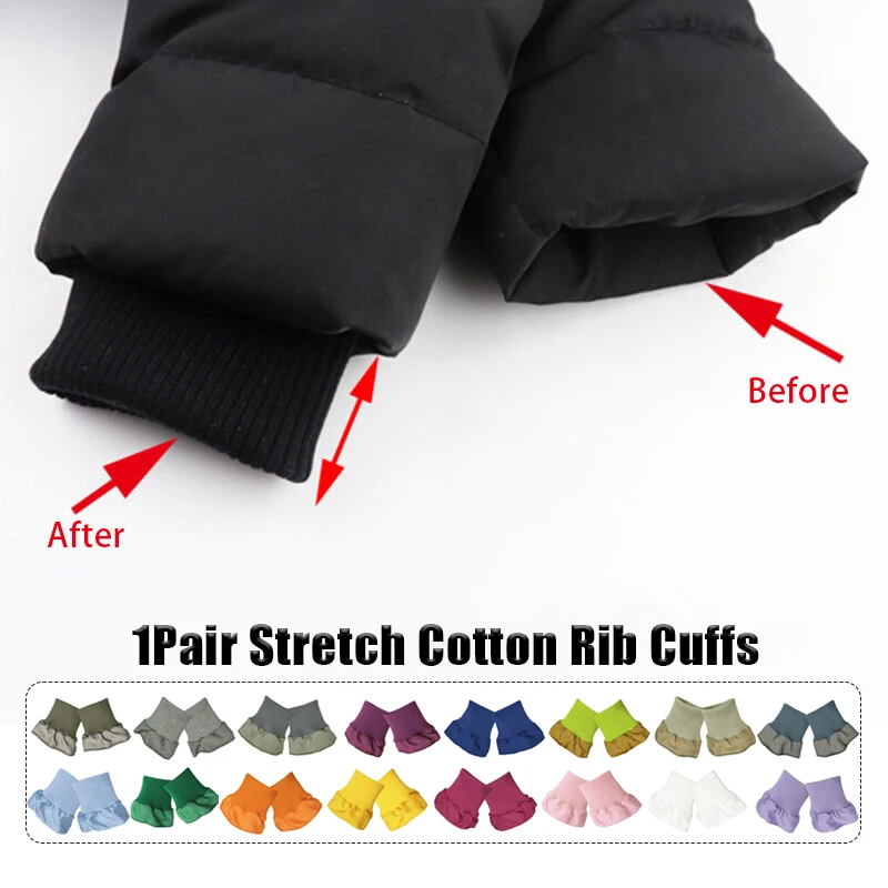 1 paio di cotone elastico a costine in tessuto lavorato a maglia piumino polsino anti-sporco antivento cappotto maglione polsino maniche finte accessori fai da te