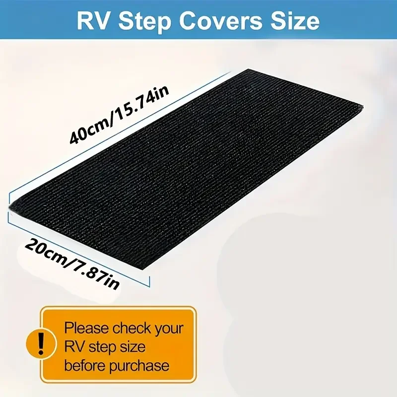RV Trailer Step Mat 3Pcs Anti Slip Lightweight Polyester Foot Pad Washable Quick Drying Stair Rug For Camper Indoor Outdoor Use