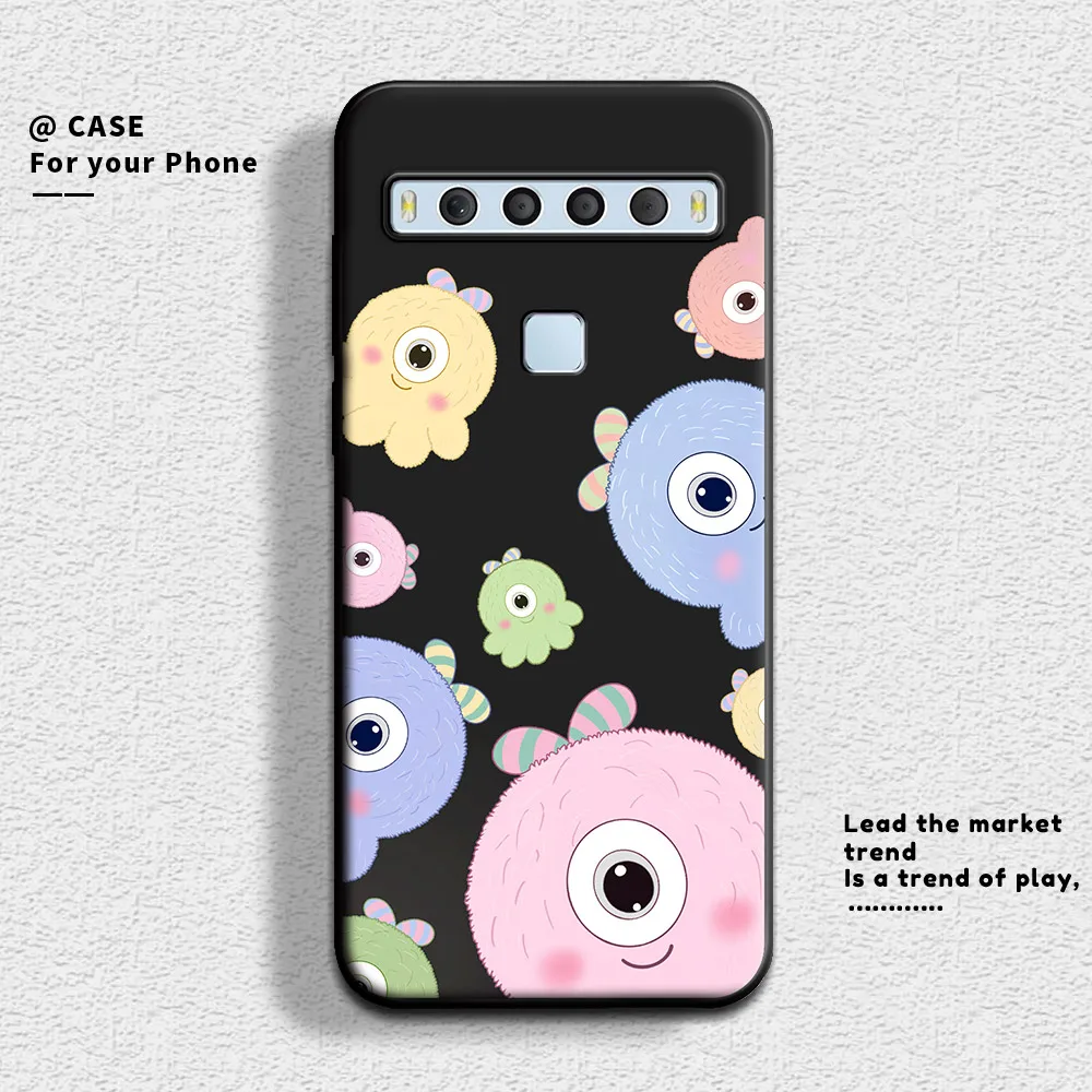 For TCL 10L / 10 Lite Case Cute Flower Soft Silicone Couple Phone Case For TCL 10L Protect Shockproof Cover For TCL 10 Lite