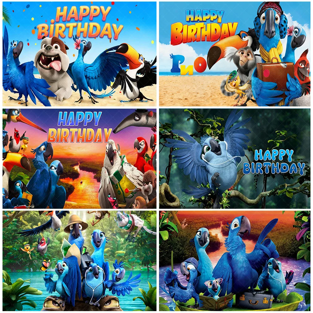 

Disney Rio 2 Blue Macaw Background Kid Birthday Party Decorations Parrot Photography Baby Shower Supplies Photo Shoot Props Gift