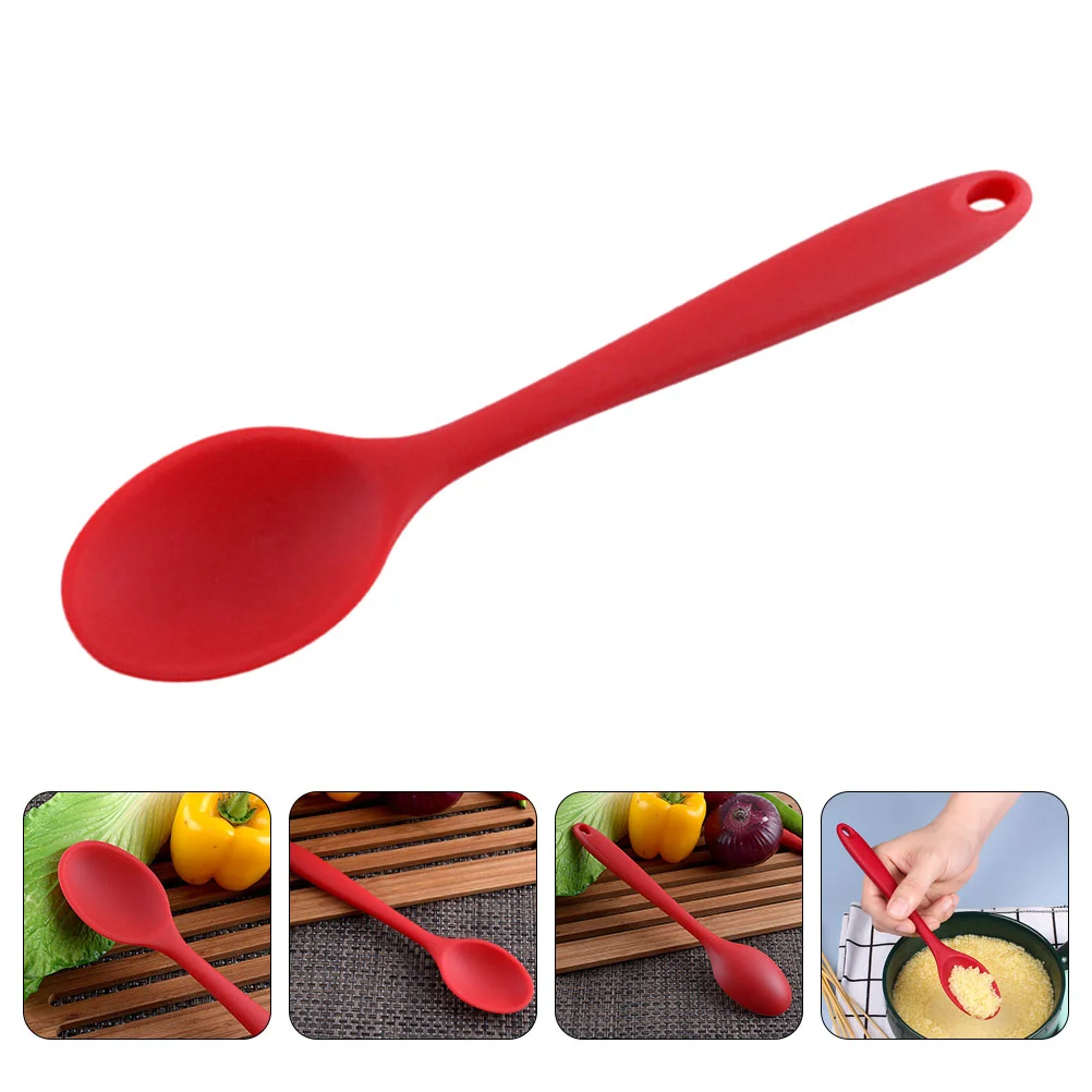 

Yogurt Spoon Silicone Office Small Spoons Slotted for Cooking Silica Gel Stirring