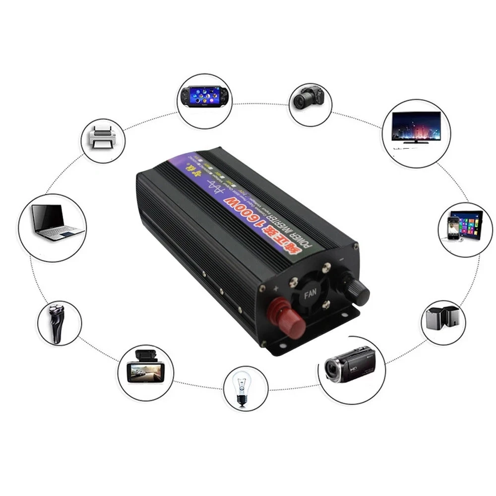 

Solar Pure Sine Wave Inverter LED Dual Digital Display High Power 12V24V to 110V 1000W 1600W 2000W 3000W