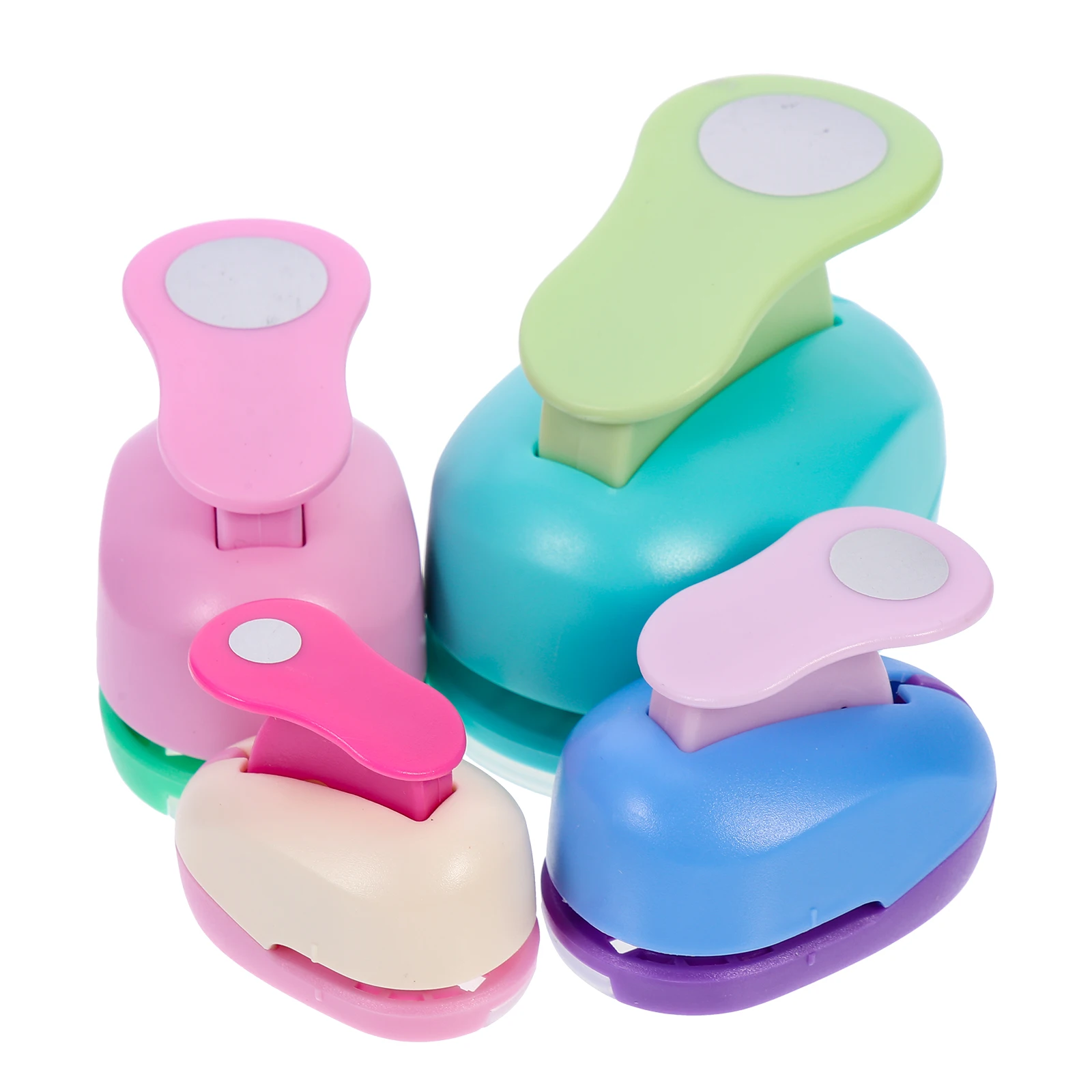

4pcs Children Embossing Device Circle Shape Paper Punch Crafting Zinc Alloy Portable Supplies DIY Gift Tags Scrapbooks