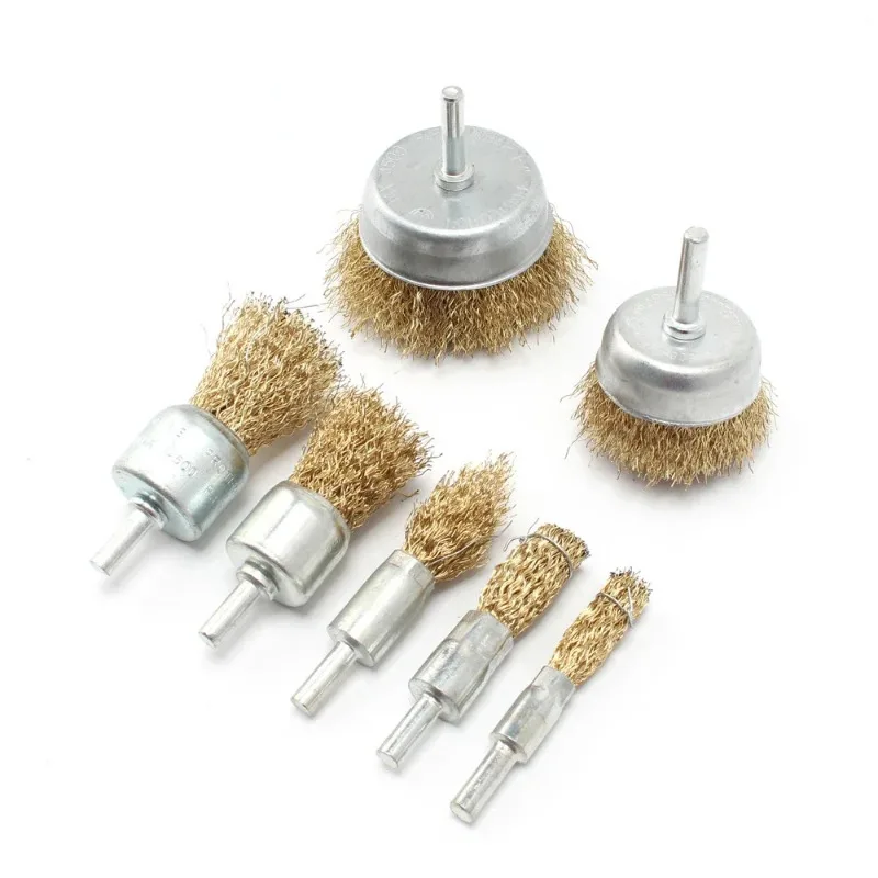 50-100mm Steel Wire Brush Brass Plated Wheels Brushes Drill Rotary Tools Metal Rust Removal Industrial Polishing Brush