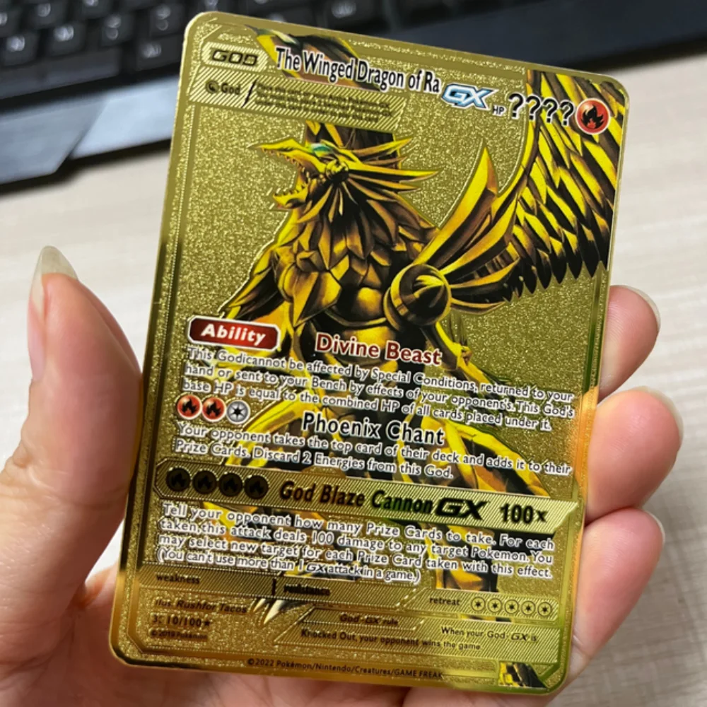 Gx vmax pocket monster metal card, charizard gold, edición limitada, regalo para niños, juego de colección, 10000 puntos en inglés